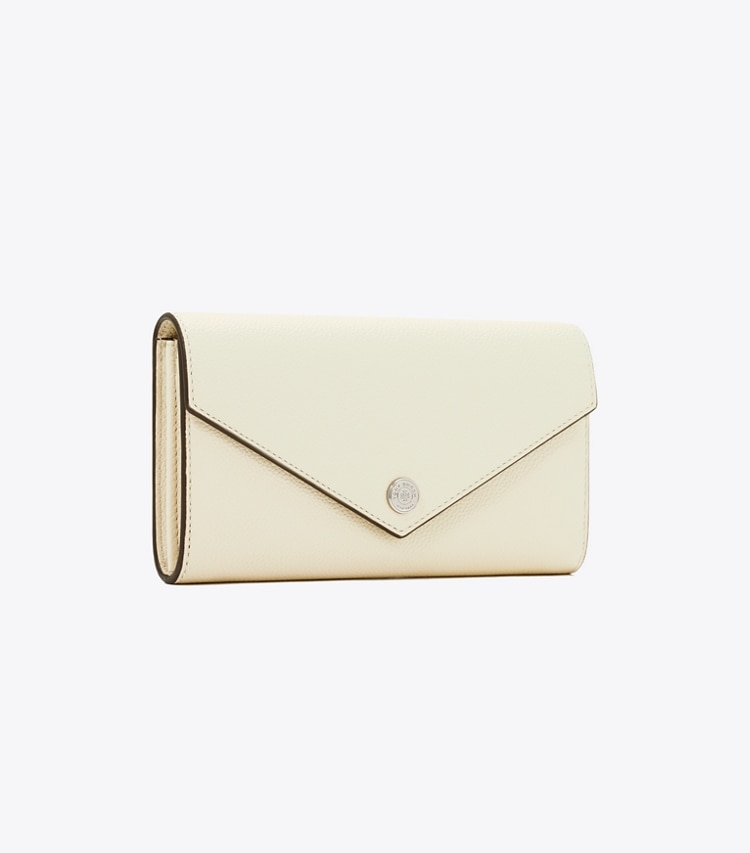 Tory Burch designer 財布 ペブルド エンベロープ ワイドウォレット in Warm White Multi angle