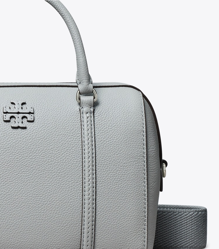 Tory Burch designer satchels Pebbled Leather Satchel in Misty Cloud detail