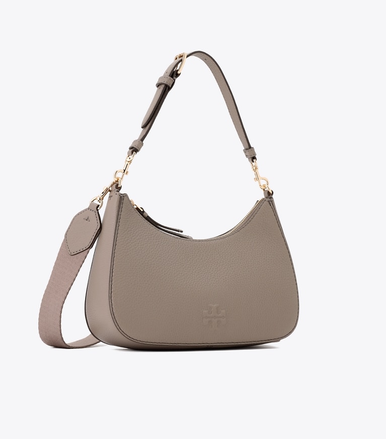 Tory Burch designer クロスボディバッグ レザー コンバーチブル ショルダーバッグ in Gray Heron angle
