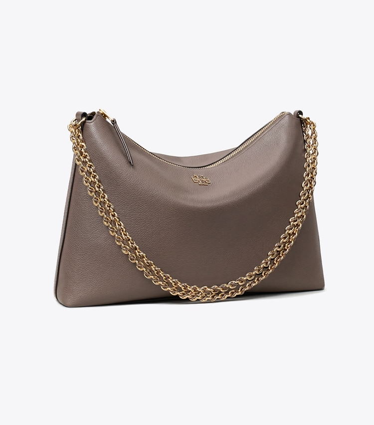 Tory Burch designer ショルダーバッグ ペブルドレザー ショルダーバッグ in Wild Mushroom angle