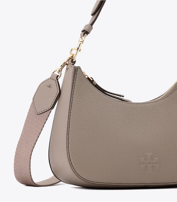 Tory Burch designer クロスボディバッグ レザー コンバーチブル ショルダーバッグ in Gray Heron ディテール