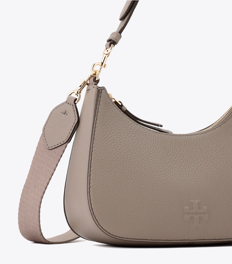 Tory Burch designer クロスボディバッグ レザー コンバーチブル ショルダーバッグ in Gray Heron ディテール