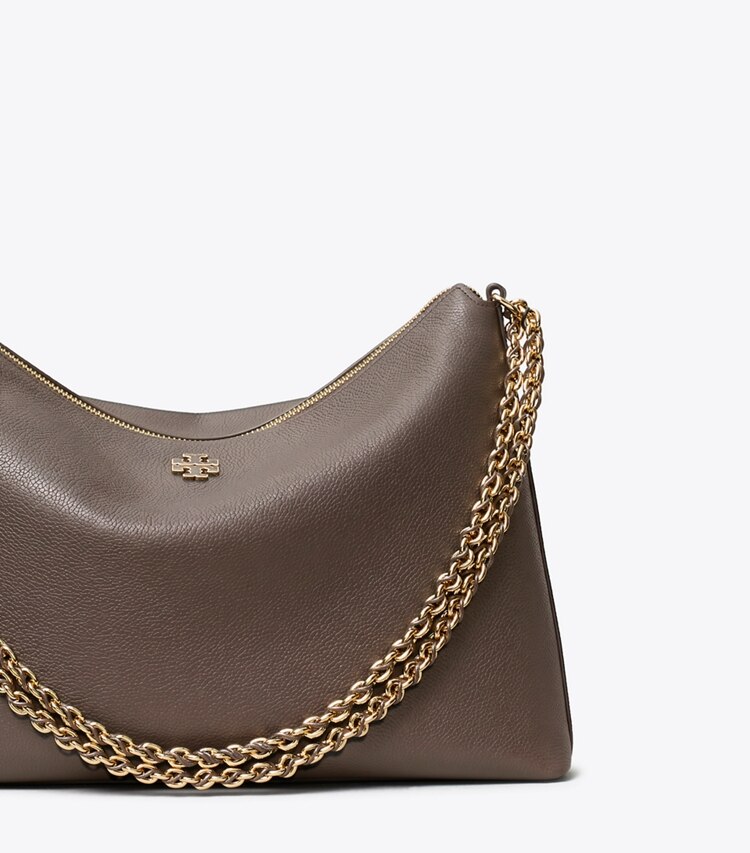 Tory Burch designer ショルダーバッグ ペブルドレザー ショルダーバッグ in Wild Mushroom ディテール