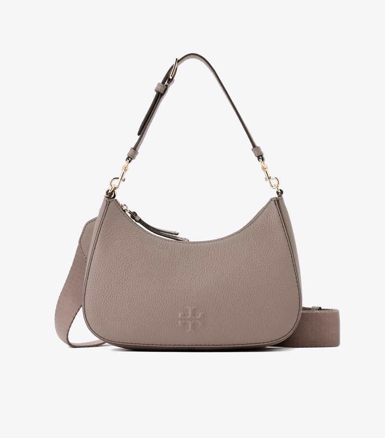 Tory Burch designer クロスボディバッグ レザー コンバーチブル ショルダーバッグ in Gray Heron front