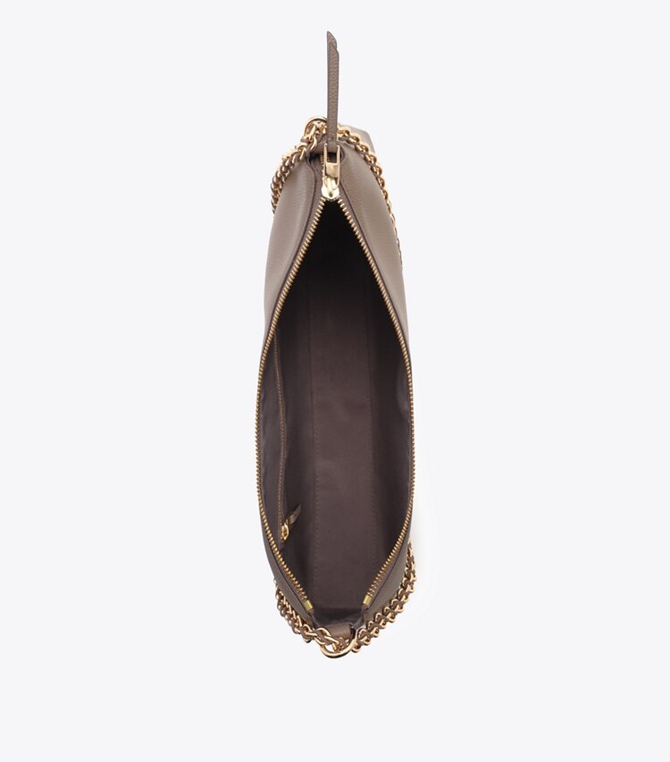 Tory Burch designer ショルダーバッグ ペブルドレザー ショルダーバッグ in Wild Mushroom オーバーヘッド
