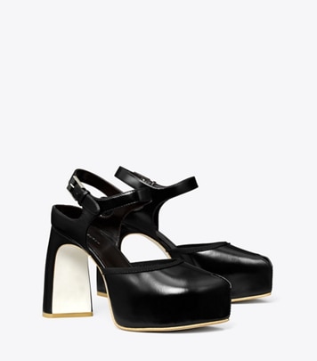 Peep-Toe T-Strap Heeled Sandal