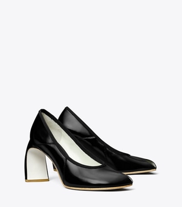 Tory Burch designer heels Peep-Toe Pump in PERFECT BLACK angle