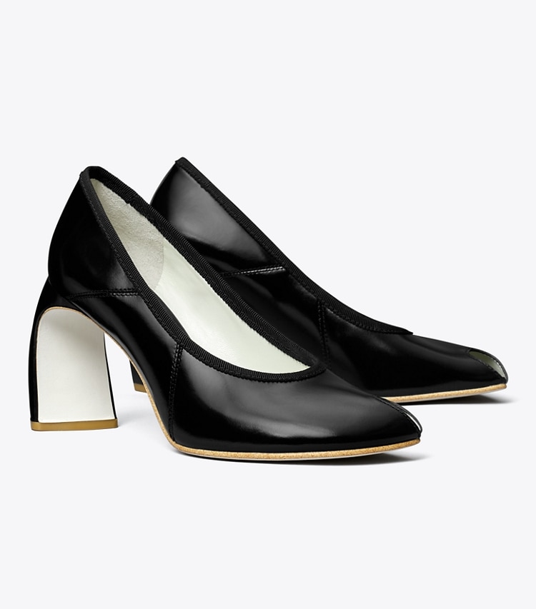 Tory Burch designer heels Peep-Toe Pump in PERFECT BLACK angle