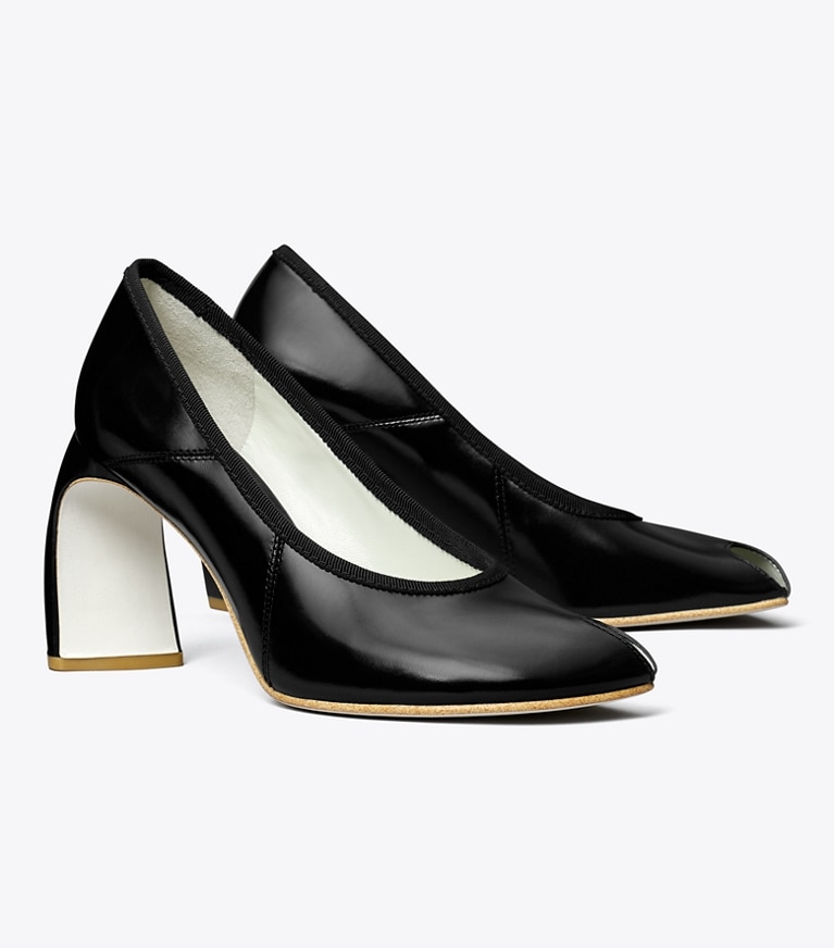 Tory Burch designer heels Peep-Toe Pump in PERFECT BLACK angle