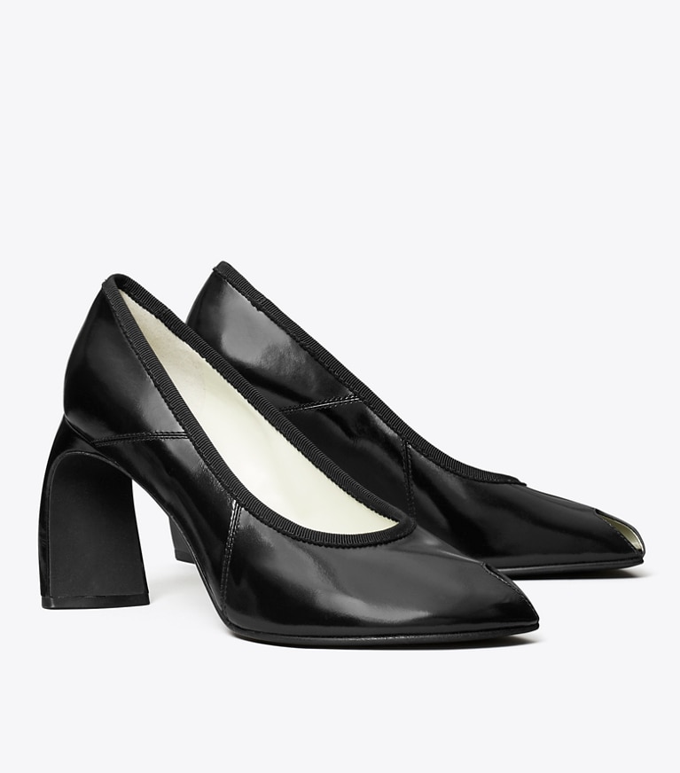 Tory Burch designer heels Peep-Toe Pump in BLACK angle