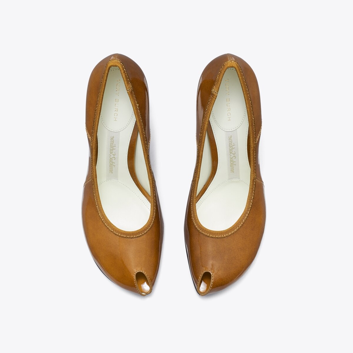 Peep-Toe Pump: Women TORY BURCH Size 7.5/7 Jones Bistro Tan Brown Leather Pump Heels main image 0