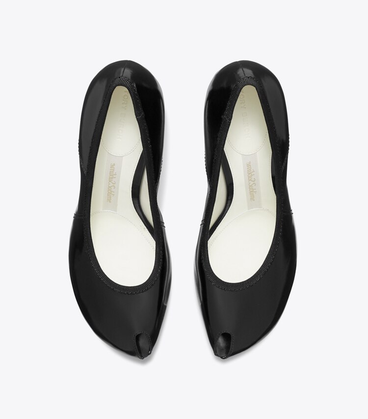 Tory Burch designer heels Peep-Toe Pump in BLACK overhead