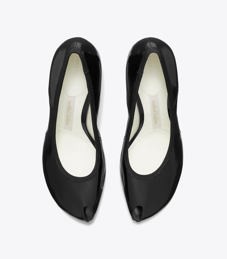 Tory Burch designer heels Peep-Toe Pump in BLACK overhead
