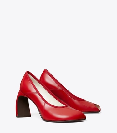 Tory Burch designer heels Peeptoe-Pumps in RED SKY angle