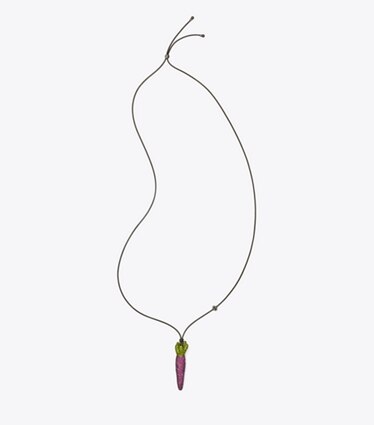 Tory Burch designer colliers Pendentif carotte Curiosity dans Purple / Green de face