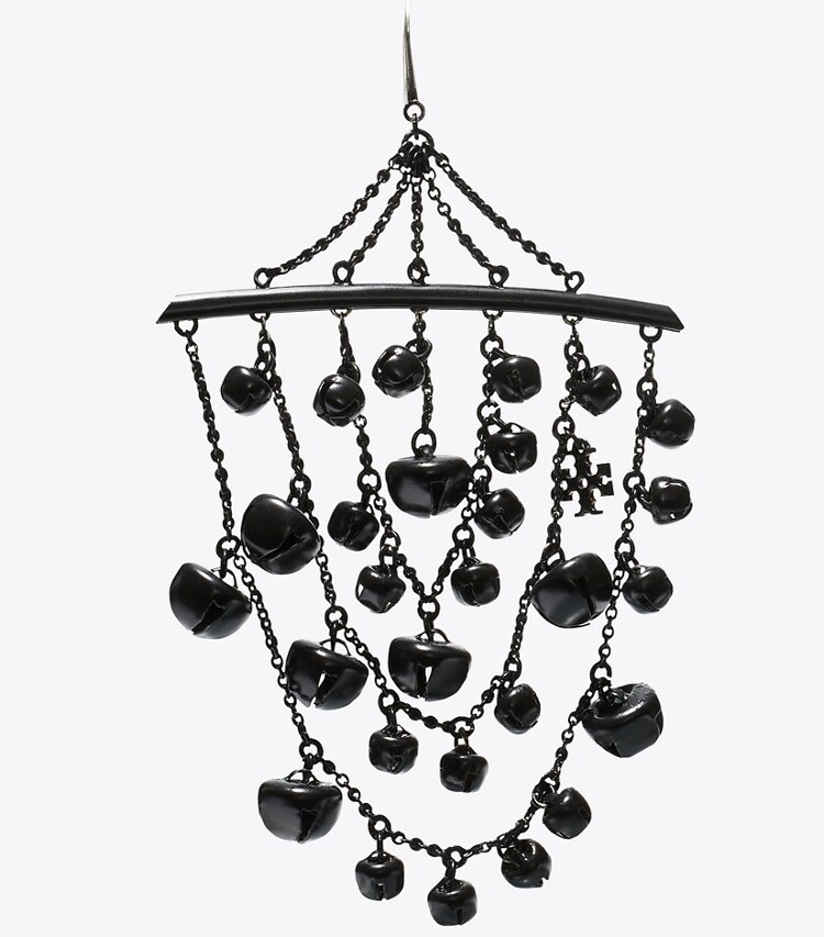 Tory Burch diseñador aretes Pendientes de campana Curiosity en Black detalle