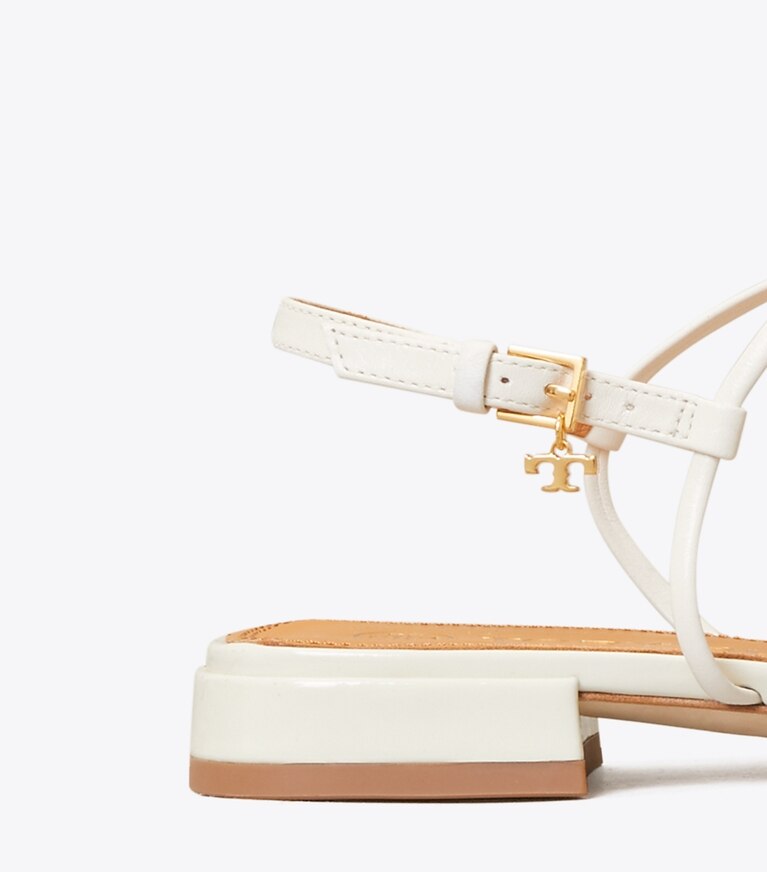 Tory Burch designer sandals Penelope Flat Sandal in New Ivory angle