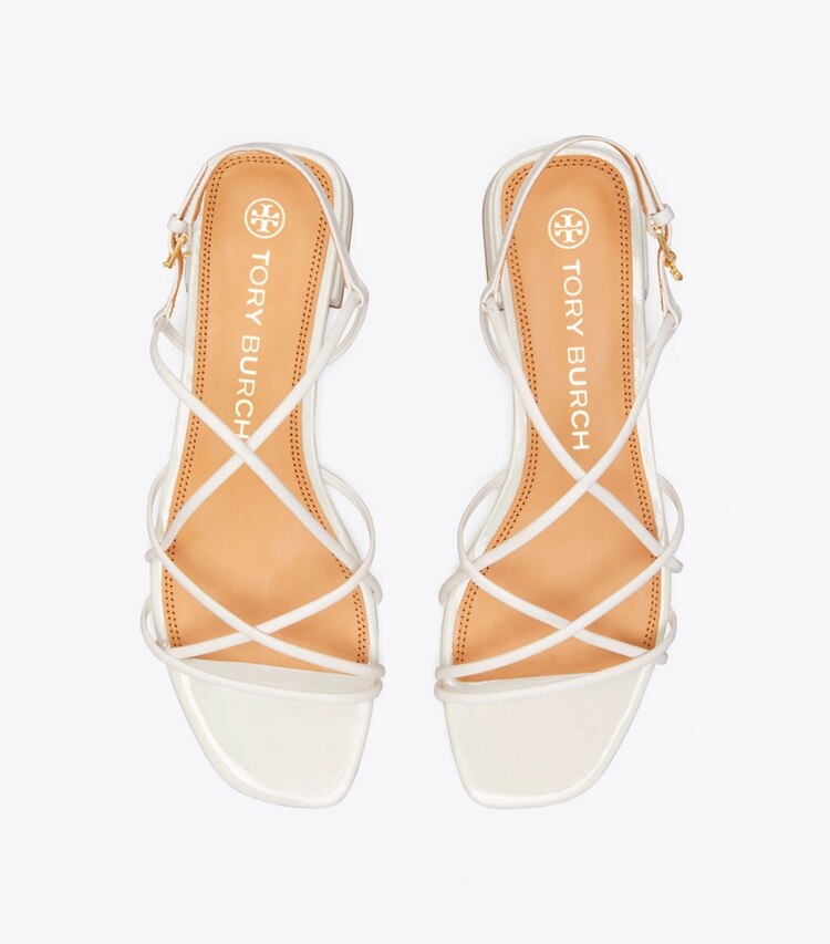 Tory Burch designer sandals Penelope Flat Sandal in New Ivory overhead