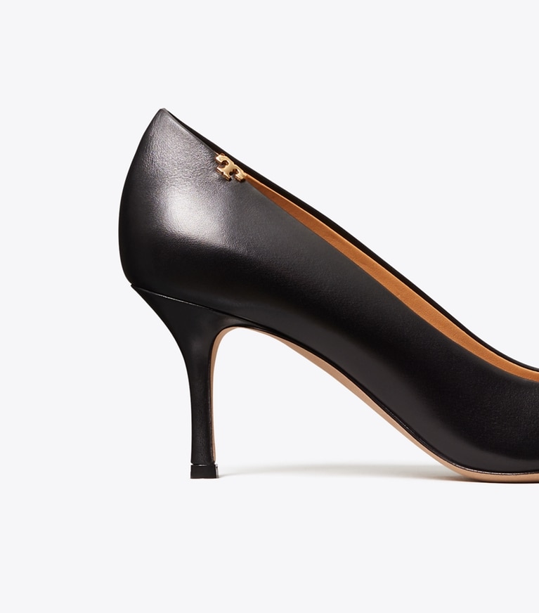 Tory Burch designer heels Penelope Grosgrain Cap-Toe Pump in Perfect Black angle