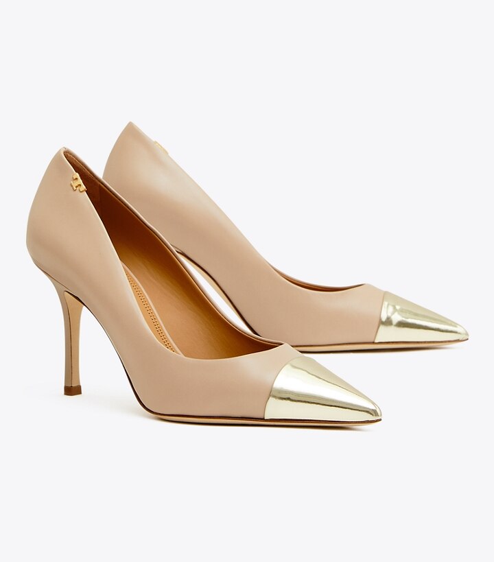 Penelope Metallic Cap-Toe Pump: Women's Designer Heels | Tory Burch