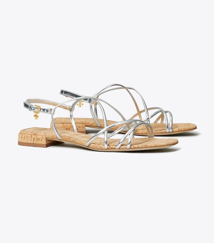 pegefinger Amfibiekøretøjer Bliv overrasket Penelope Metallic Flat Sandal: Women's Designer Sandals | Tory Burch