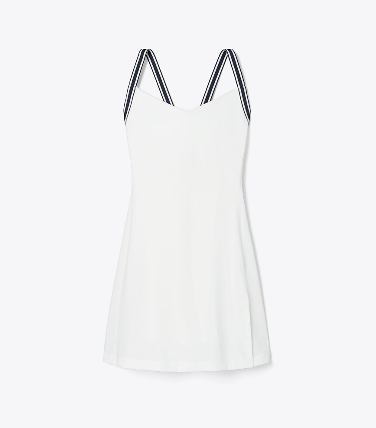 Tory Sport designer dresses Performance Jersey Cross-Back Tennis Dress in Snow White front