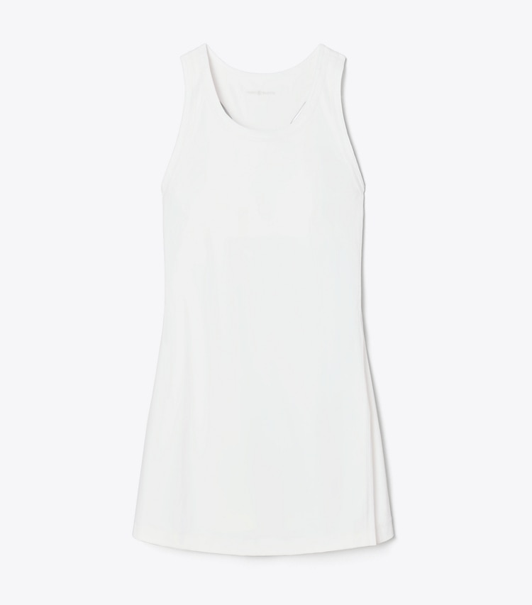 Tory Sport designer dresses Performance Jersey Side-Slit Tennis Dress in Snow White / Snow White front