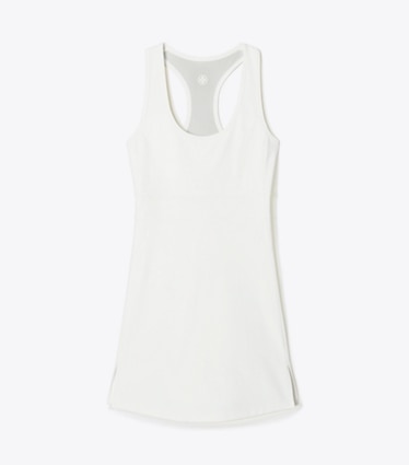 Tory Sport designer dresses Performance Mesh Tennis Dress in Snow White front