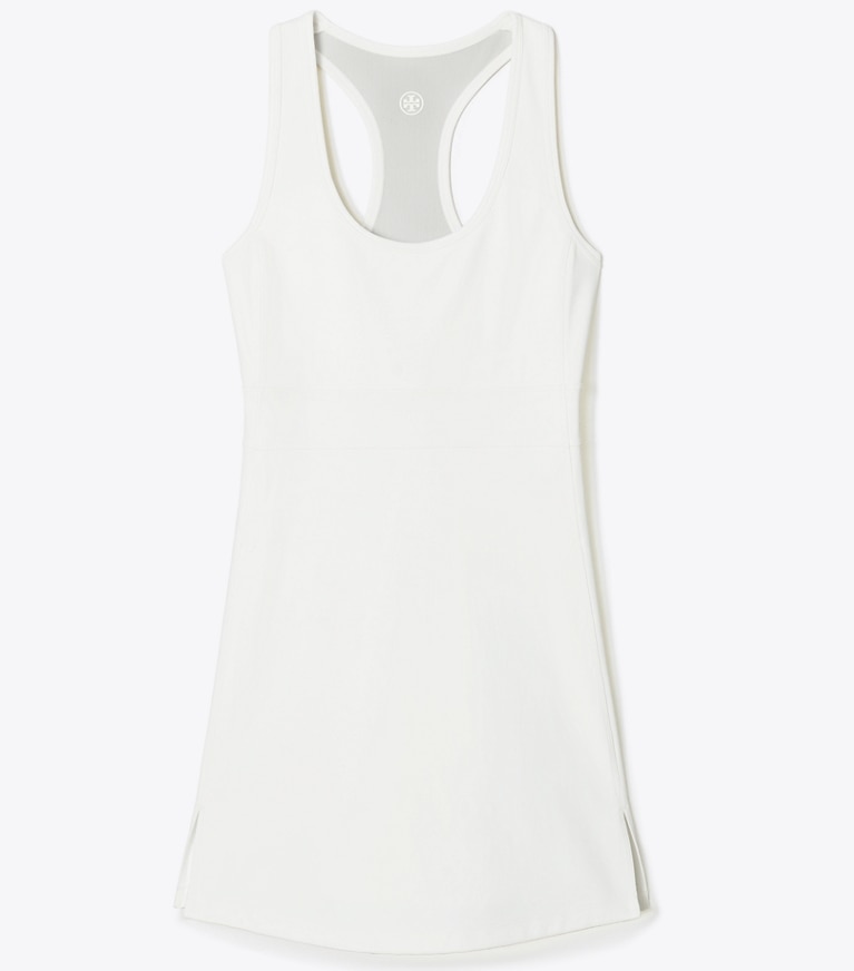 Tory Sport designer dresses Performance Mesh Tennis Dress in Snow White front
