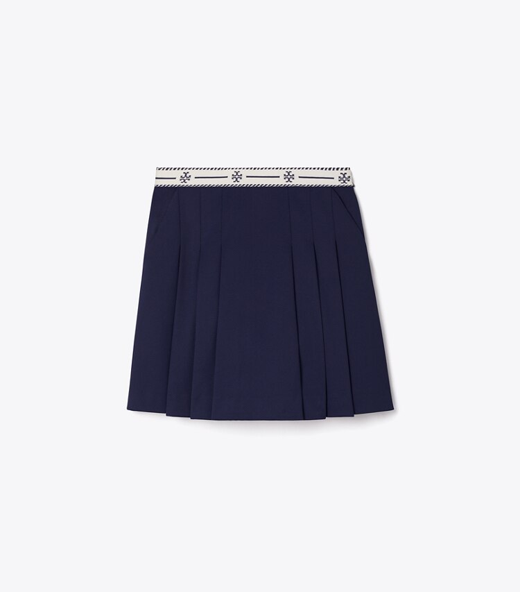 Tory Sport designer ボトムス ロゴテープ ナイロン ゴルフスカート in Tory Navy front