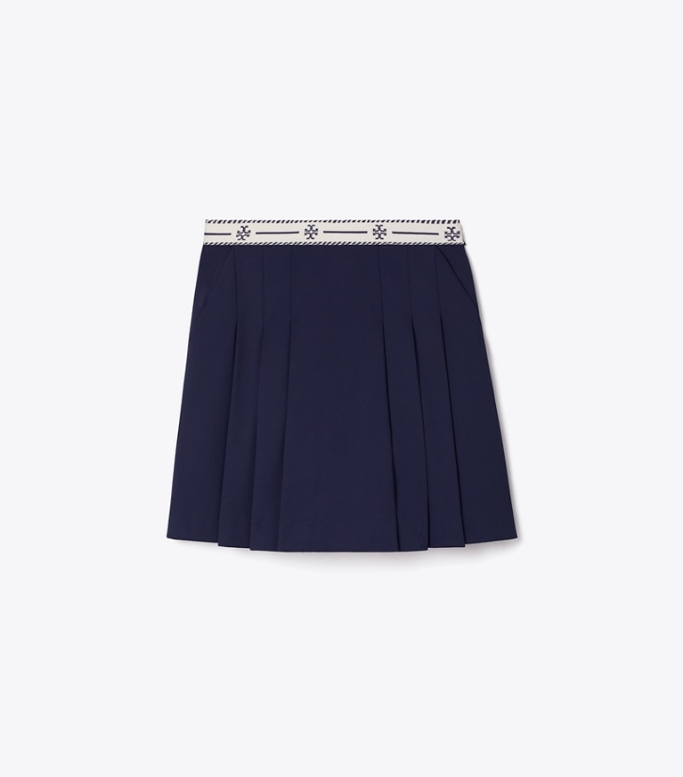 Tory Sport designer ボトムス ロゴテープ ナイロン ゴルフスカート in Tory Navy front