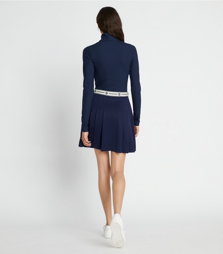 Tory Sport designer ボトムス ロゴテープ ナイロン ゴルフスカート in Tory Navy front