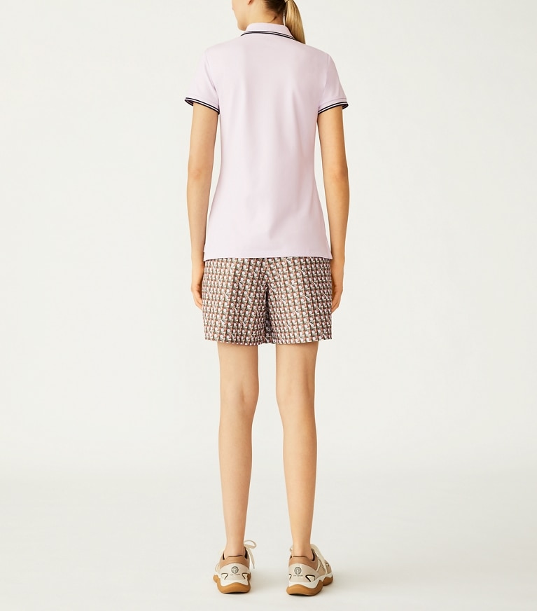Tory Sport designer tops Performance Piqué Heart Polo in Cool Lavender front