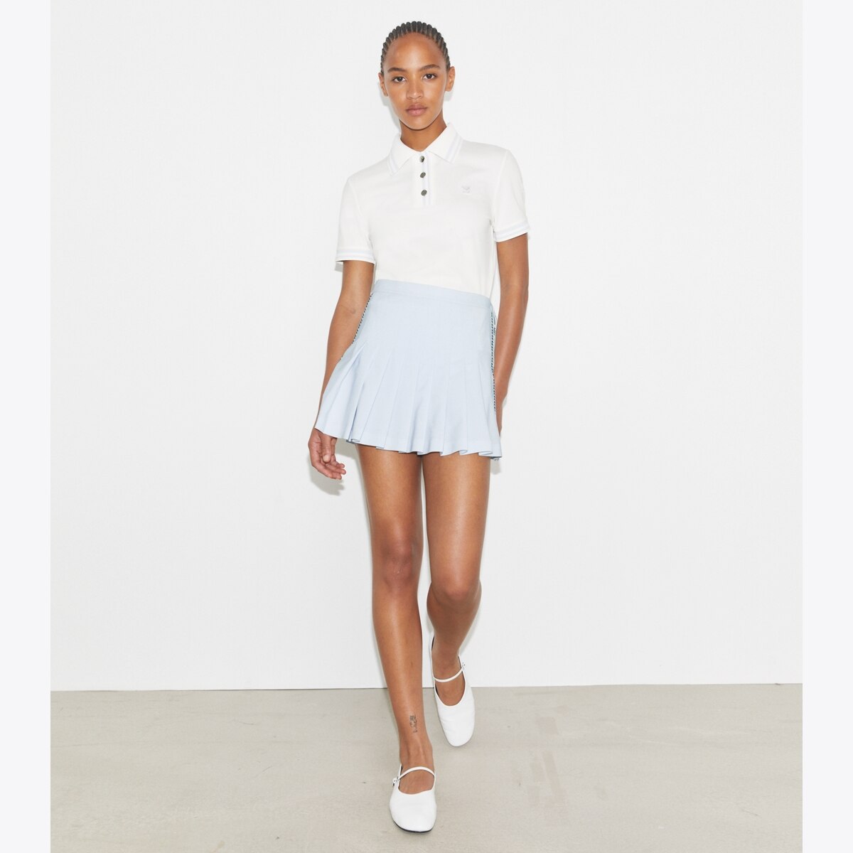 Chemise Tory Sport Manches Courtes Col Poplin Stretch - Blanche, Performance, Taille M