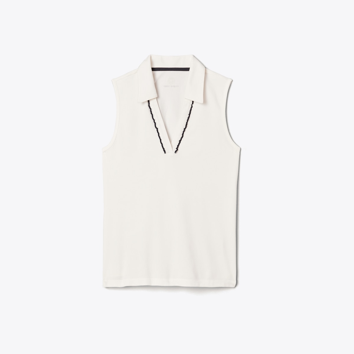 Performance Piqué Ruffle Sleeveless Polo: Women's Designer Tops | Tory Sport