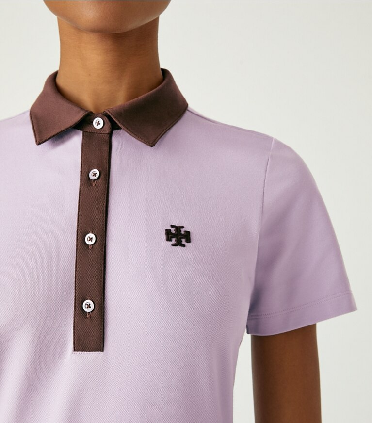 Performance Pique Color Block Polo Women s Clothing Tops Tory Burch UK