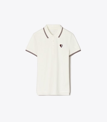 TORY BURCH ホワイトポロシャツ Mercerized Cotton Retro Polo: Women's Designer Tops | Tory Sport