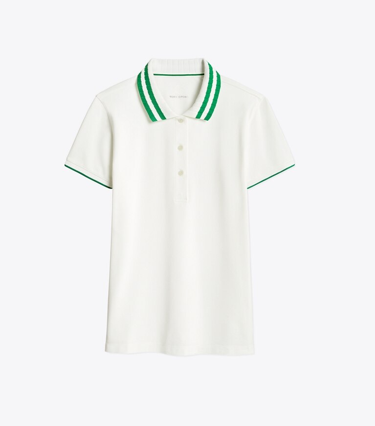 高評価なギフト Pleated-Collar Piqué Performance Polo: Tops Designer Women's トップス