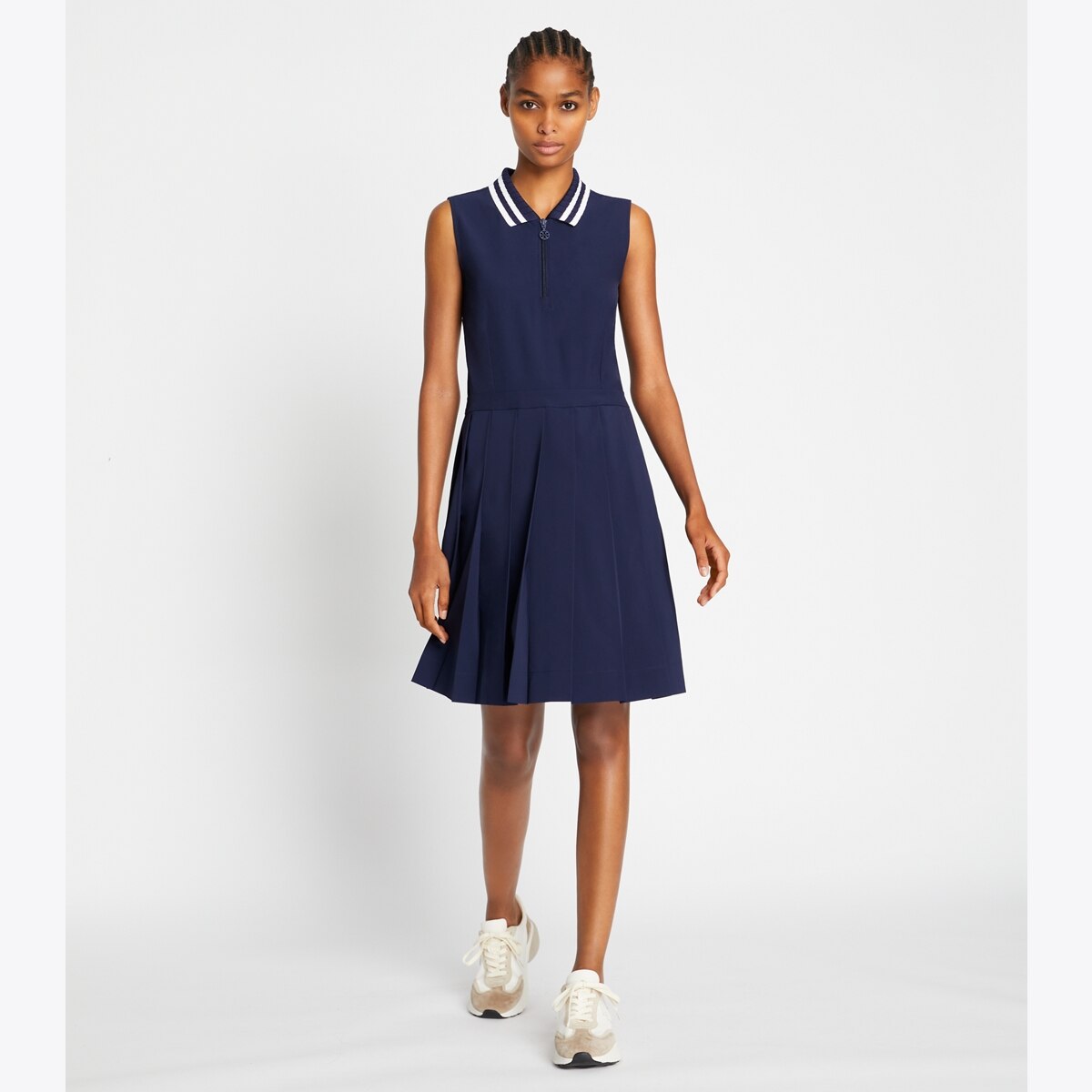 4 Tory Burch store Navy Pleated Knee Length Dress