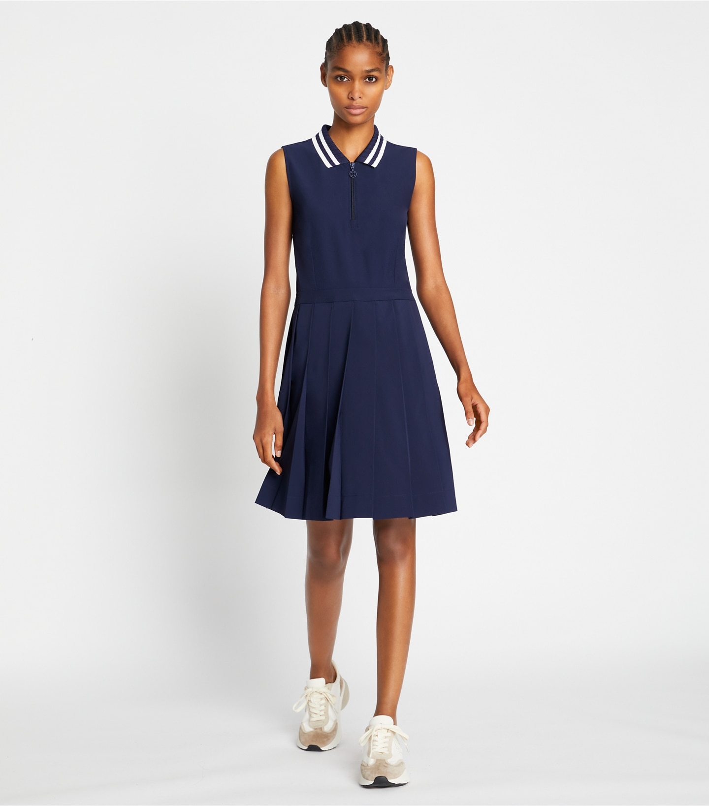 Performance Pleated Collar Golf Dress