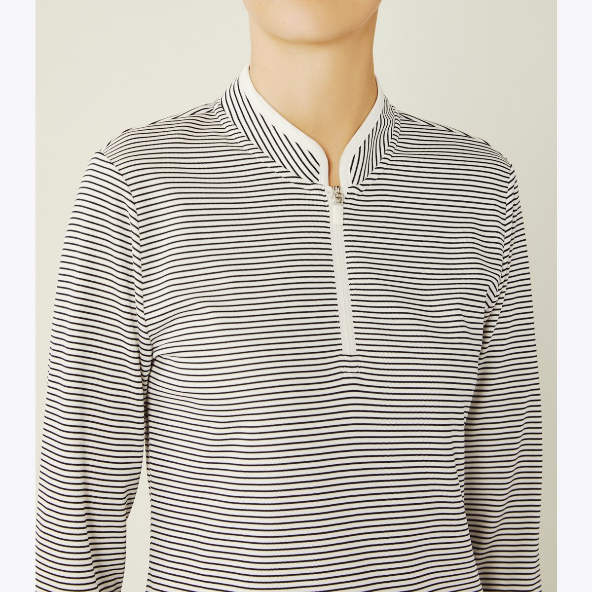 Performance Striped Half-Zip Pullover: Women's Designer Tops