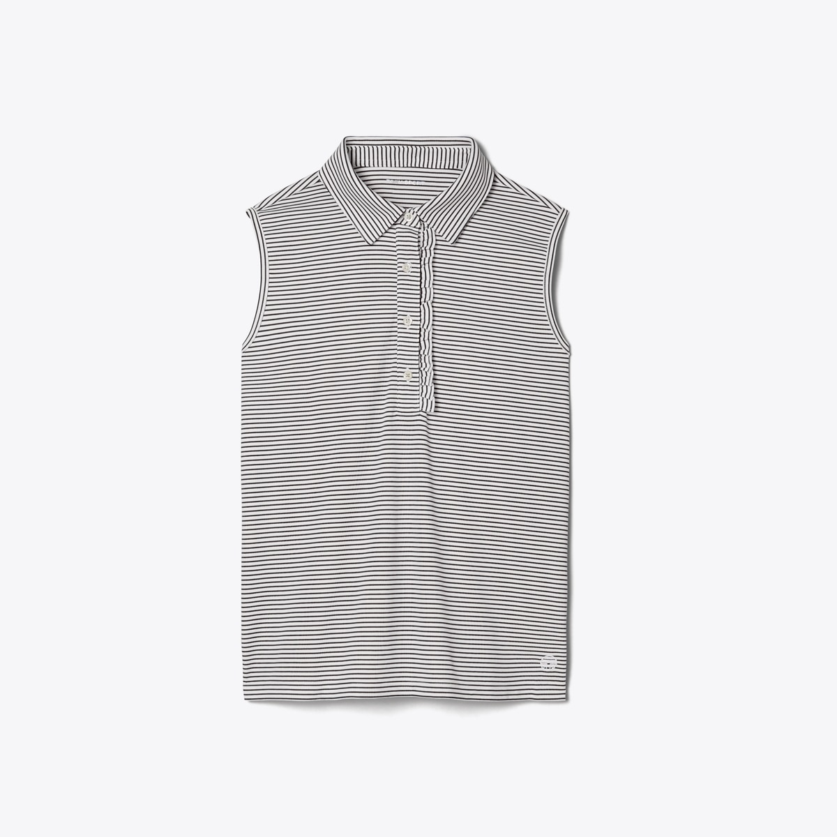 Performance Striped Sleeveless Ruffle Polo: Women's Designer Tops | Tory  Sport