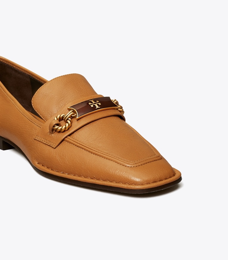 Tory Burch designer flats Perrine Loafer in CARAMEL CORN angle