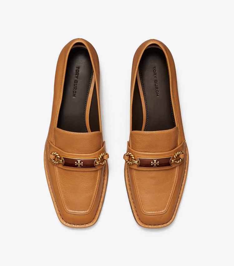 Tory Burch designer flats Perrine Loafer in CARAMEL CORN overhead