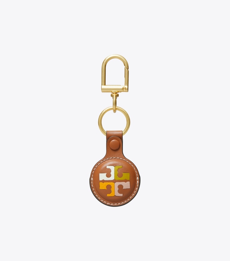 Tory Burch designer tech accessories Perry Bombé AirTag Holder in Classic Cuoio phone