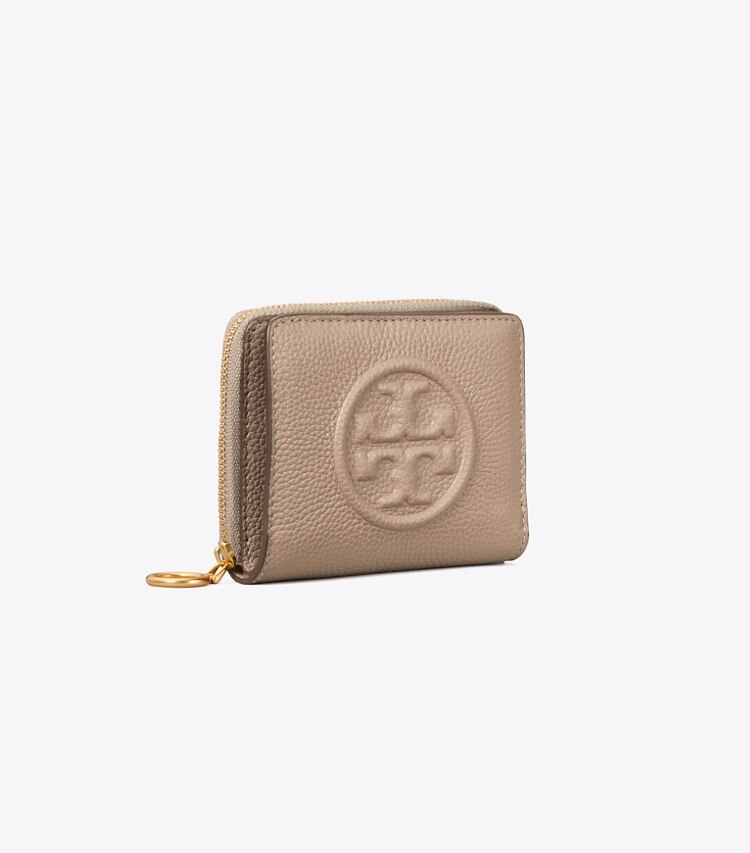 Tory Burch designer wallets Perry Bombé Bi-Fold Wallet in Gray Heron angle