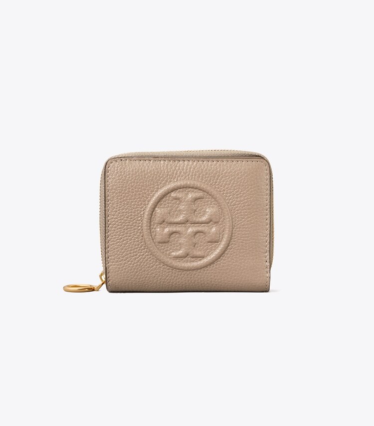 Tory Burch designer wallets Perry Bombé Bi-Fold Wallet in Gray Heron front