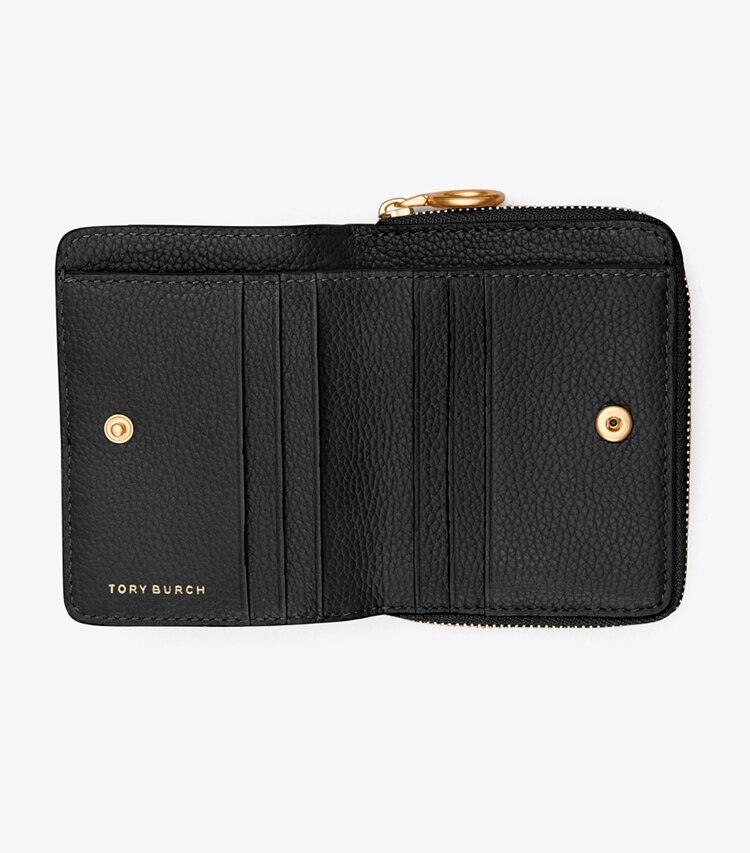 Tory Burch designer wallets Perry Bombé Bi-Fold Wallet in Black overhead