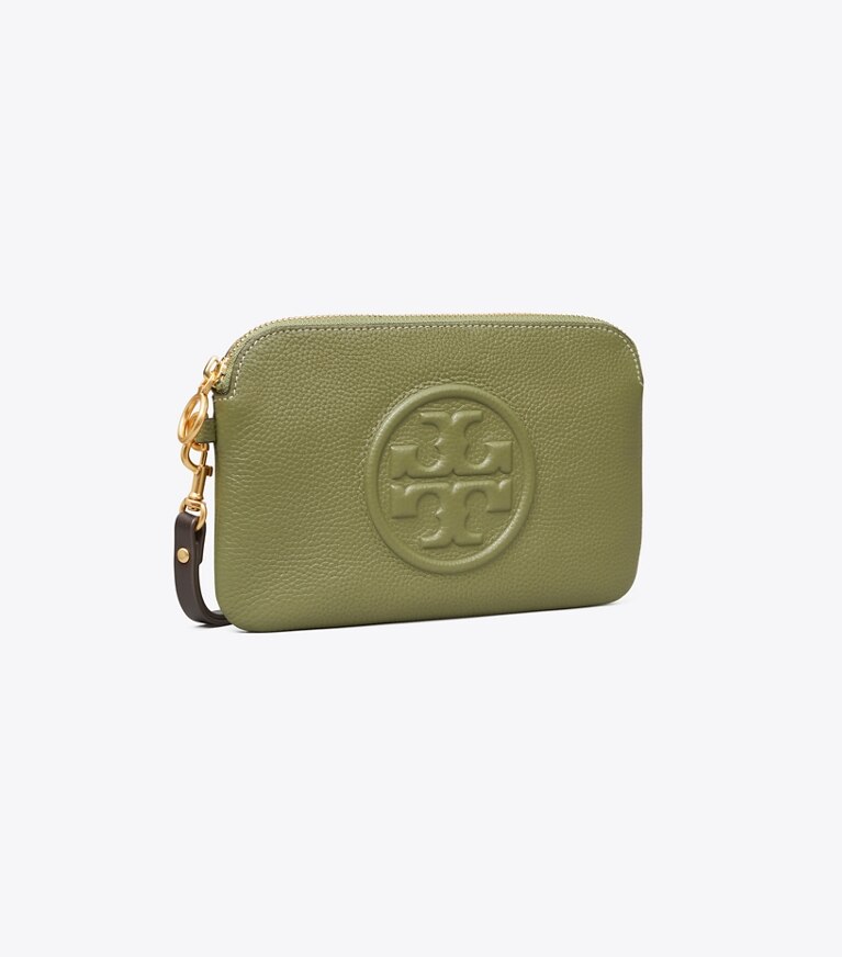 Tory Burch designer wristlets Perry Bombé Color-Block Wristlet in Daphne / NEW CREAM angle