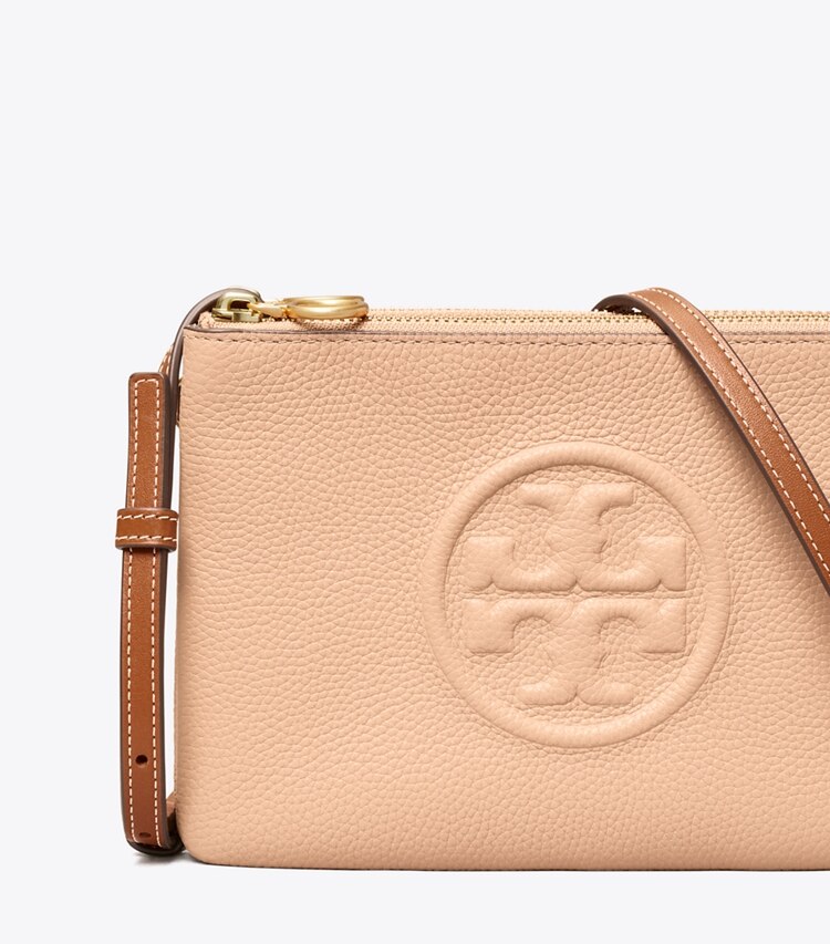 Tory Burch designer crossbody bags Perry Bombé Double-Zip Crossbody in Devon Sand detail